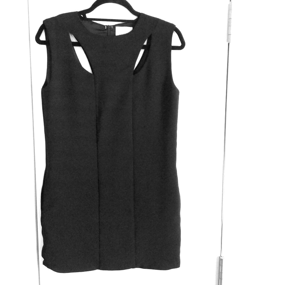 Sleeveless mini dress with cut outs